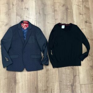Boys Navy Blazer and Black Sweater Set